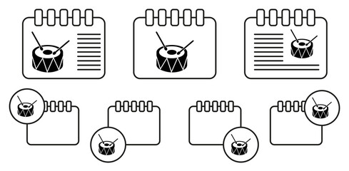 Drum toy icon. Toy element vector icon in calender set illustration for ui and ux, website or mobile application
