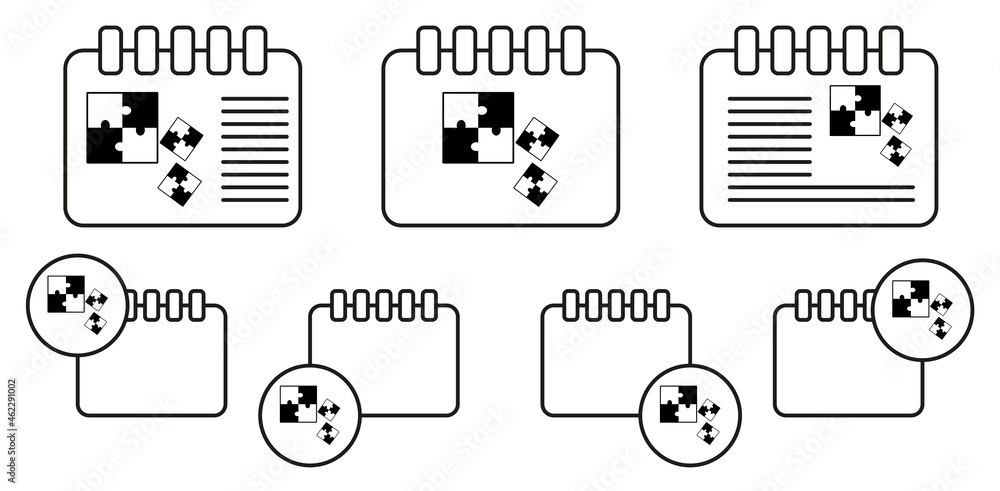 Poster puzzle vector icon in calender set illustration for ui and ux, website or mobile application