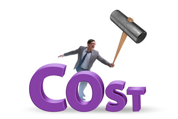 Cost optimisation concept with falling costs