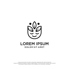 People and leaf logo design template