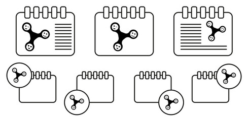 Fidget spinner with faces vector icon in calender set illustration for ui and ux, website or mobile application