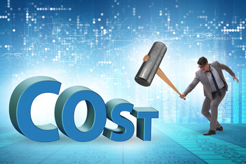 Cost optimisation concept with falling costs