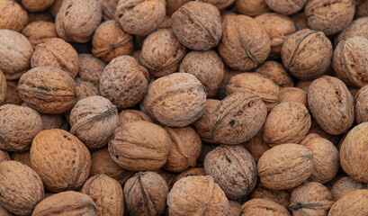 A background full of nuts