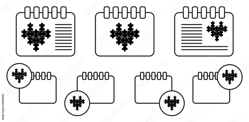 Poster puzzle vector icon in calender set illustration for ui and ux, website or mobile application