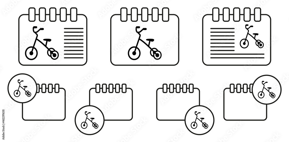 Poster tricycle vector icon in calender set illustration for ui and ux, website or mobile application