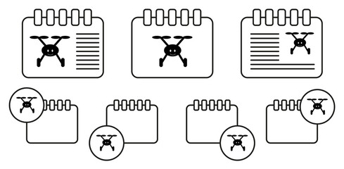 Small cute helicopter toy vector icon in calender set illustration for ui and ux, website or mobile application