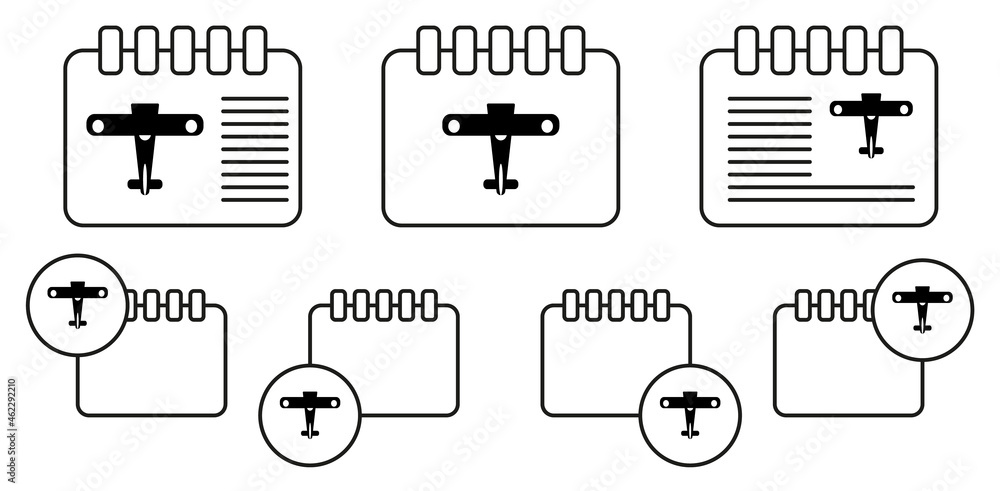 Poster toy plane vector icon in calender set illustration for ui and ux, website or mobile application