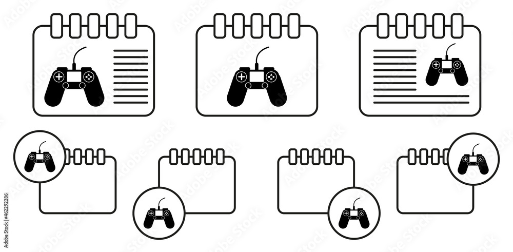 Poster game pad vector icon in calender set illustration for ui and ux, website or mobile application