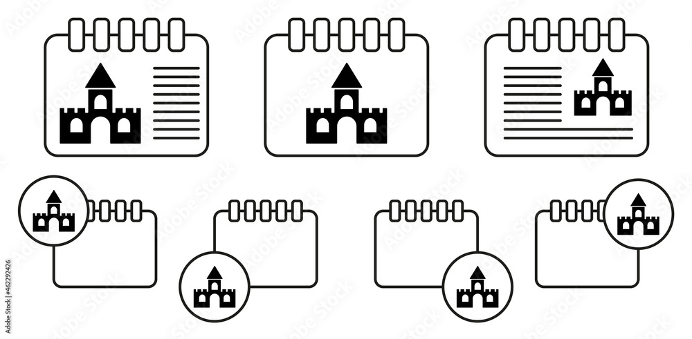 Poster castle toy icon. toy element vector icon in calender set illustration for ui and ux, website or mobi