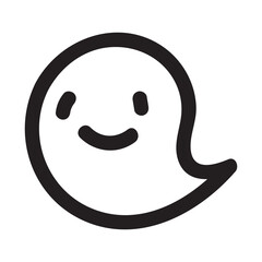 Cute doodle ghost character. Happy Halloween ghost cartoon vector illustration. Party card invitation print