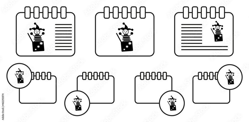 Poster jack in the box vector icon in calender set illustration for ui and ux, website or mobile applicatio