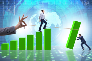 Fototapeta premium Economic growth concept with business people