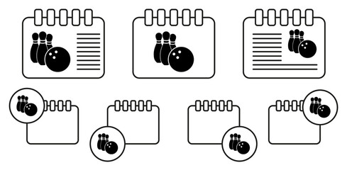 bowling and bowling ball icon. Sports Accessory icon. Sport element icon. Premium quality graphic design. Signs, outline symbols collection icon for websites, web design, mobile on white background