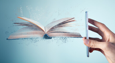 the phone displays a book that disappears