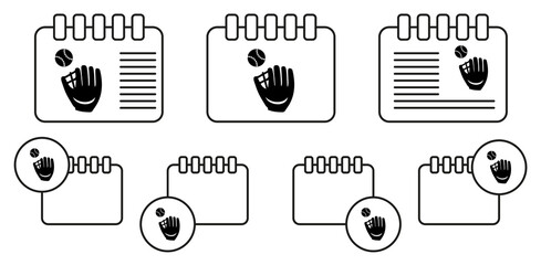 baseball glove and ball icon. Sports Accessory icon. Sport element icon. Premium quality graphic design. Signs, outline symbols collection icon for websites, web design, mobile app on white background