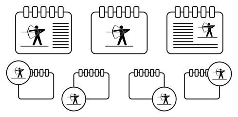 Sports icon of archery. Silhouette of an athlete icon. Sportsman element icon. Premium quality graphic design. Signs, outline symbols collection icon for websites, web design on white background