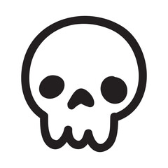 Hand drawn cartoon doodle skull. Funny cartoon skull isolated on white background.