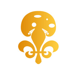 Gold fleur de lis mushroom