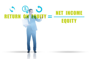 Businessman in return on equity concept