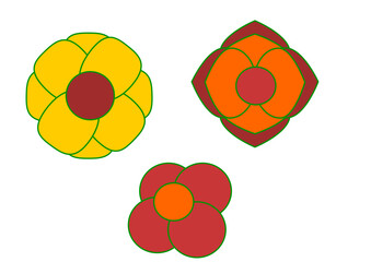 background with flowers isolated on white