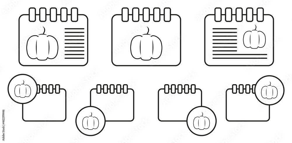Aufkleber pumpkin vector icon in calender set illustration for ui and ux, website or mobile application