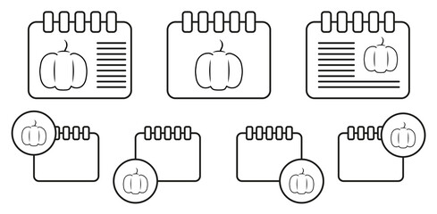 Pumpkin vector icon in calender set illustration for ui and ux, website or mobile application