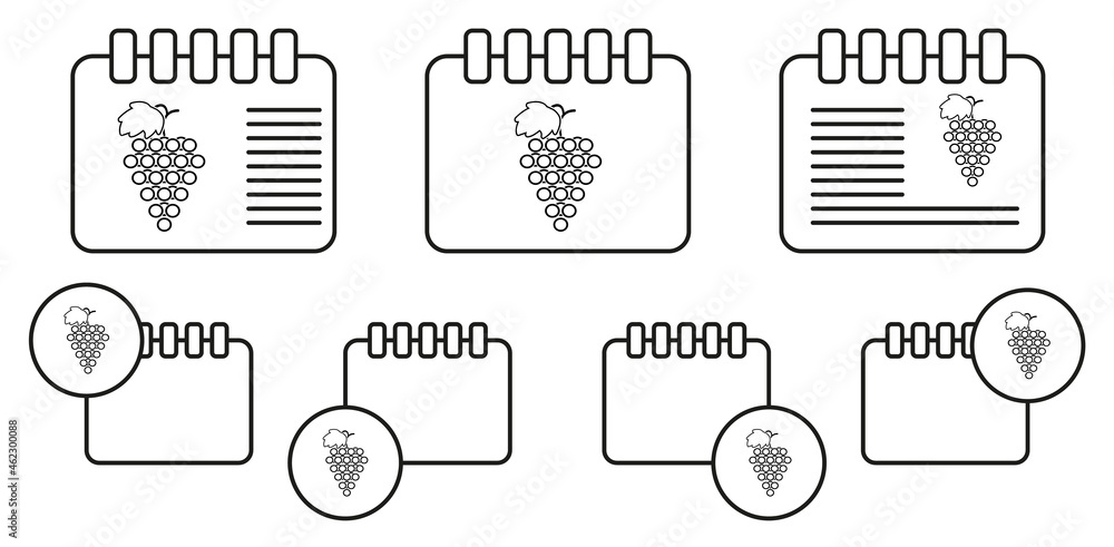 Poster label grapes vector icon in calender set illustration for ui and ux, website or mobile application