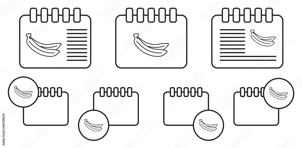 Poster banana vector icon in calender set illustration for ui and ux, website or mobile application