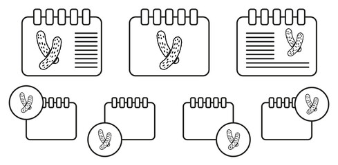 Cucumber vector icon in calender set illustration for ui and ux, website or mobile application