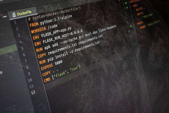 Docker file Hello World code on screen