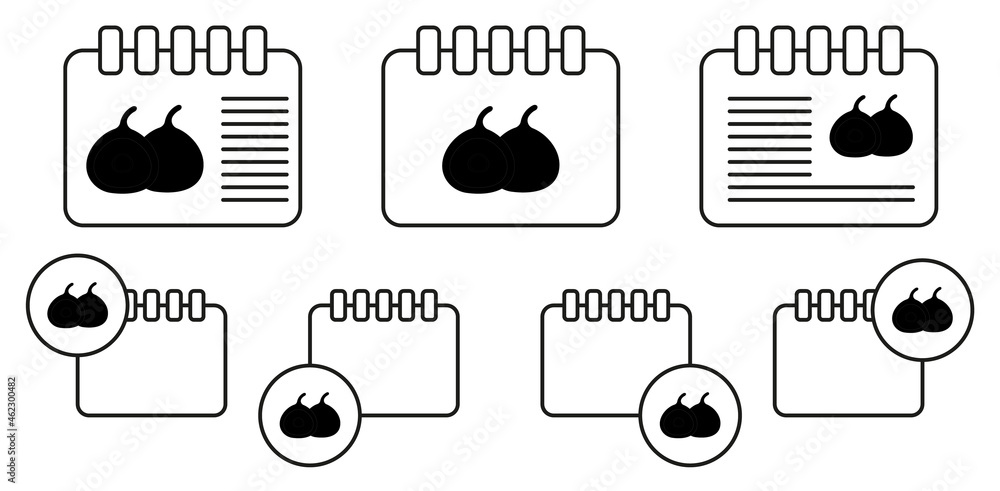 Aufkleber fig vector icon in calender set illustration for ui and ux, website or mobile application