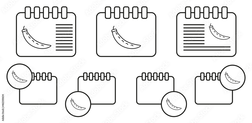Poster pea vector icon in calender set illustration for ui and ux, website or mobile application
