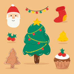 illustration Merry Christmas. Happy Christmas companions. icon Christmas.
