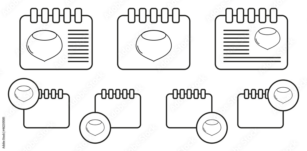 Poster nut vector icon in calender set illustration for ui and ux, website or mobile application