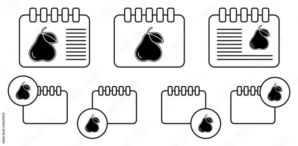 Poster pear vector icon in calender set illustration for ui and ux, website or mobile application
