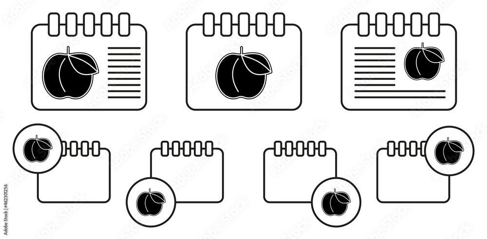 Poster peach vector icon in calender set illustration for ui and ux, website or mobile application