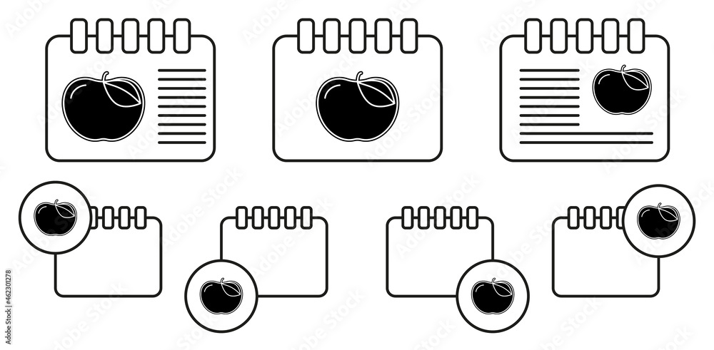 Poster apple vector icon in calender set illustration for ui and ux, website or mobile application