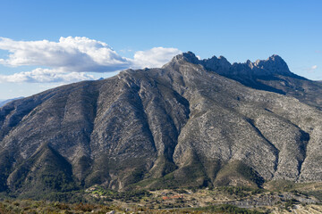 mediterranean Bernia mountains beautiful landscape in Spain scenic hiking and travel destination