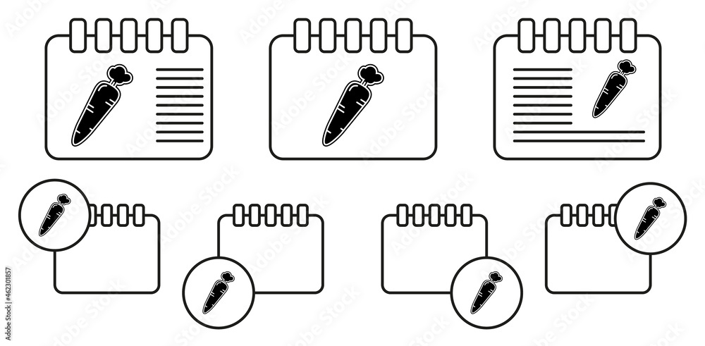 Poster carrot vector icon in calender set illustration for ui and ux, website or mobile application