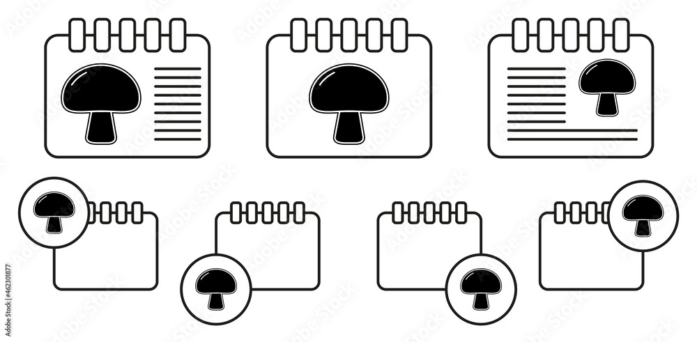 Poster mushroom vector icon in calender set illustration for ui and ux, website or mobile application