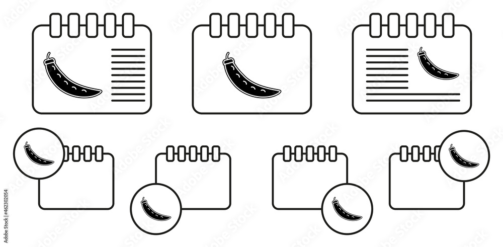 Aufkleber pea vector icon in calender set illustration for ui and ux, website or mobile application