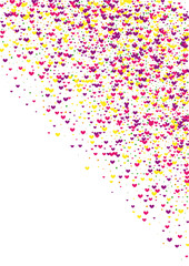 Pink Petals Confetti Frame. Rose Decoration Texture. Purple Round Celebration. Yellow Symbol Backdrop. Art Background.