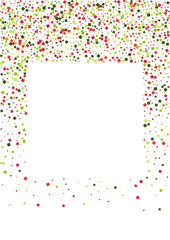 Confetti Green Side Mosaic. Element Geometric Illustration. Red Top Rhombus Wallpaper. Dot Falling Background.