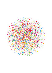 Pink Surprise Confetti Illustration. Happy Circle Background. Blue Square Decoration. Abstract Star Decoration. Red Celebration Dot.