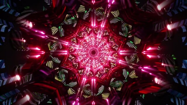 Pink red 3d animation psychedelic visual lsd dmt vj tunnel loop mandala live party visual video music visual pattern 4k