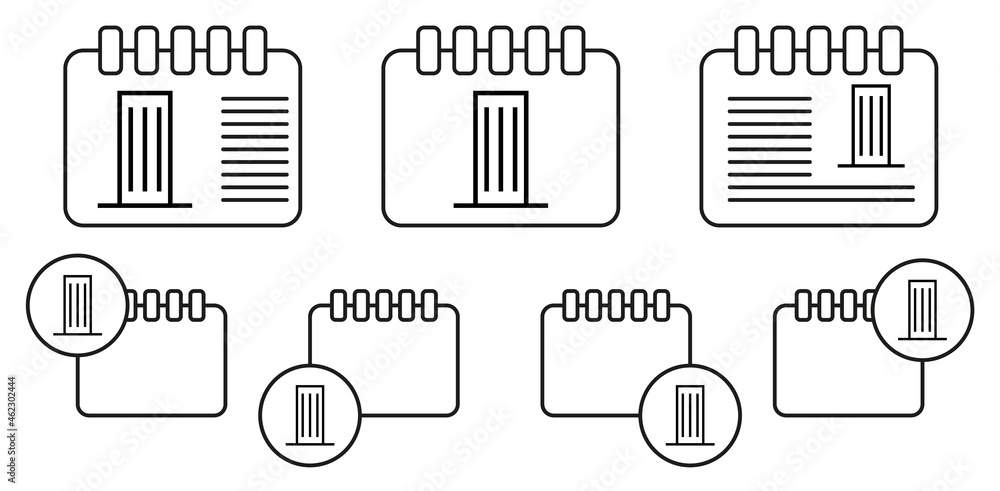 Poster skyscraper, building vector icon in calender set illustration for ui and ux, website or mobile appli