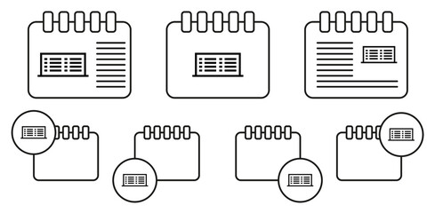 Building vector icon in calender set illustration for ui and ux, website or mobile application