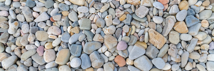 Pebble beach, colorful background

