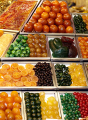 Assorted candy in a market.