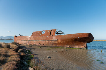 SS Waverly ship wreck near Blenheim, South Island, New Zealand